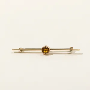 Hexagon Cut Citrine Brooch | 0.70ct |