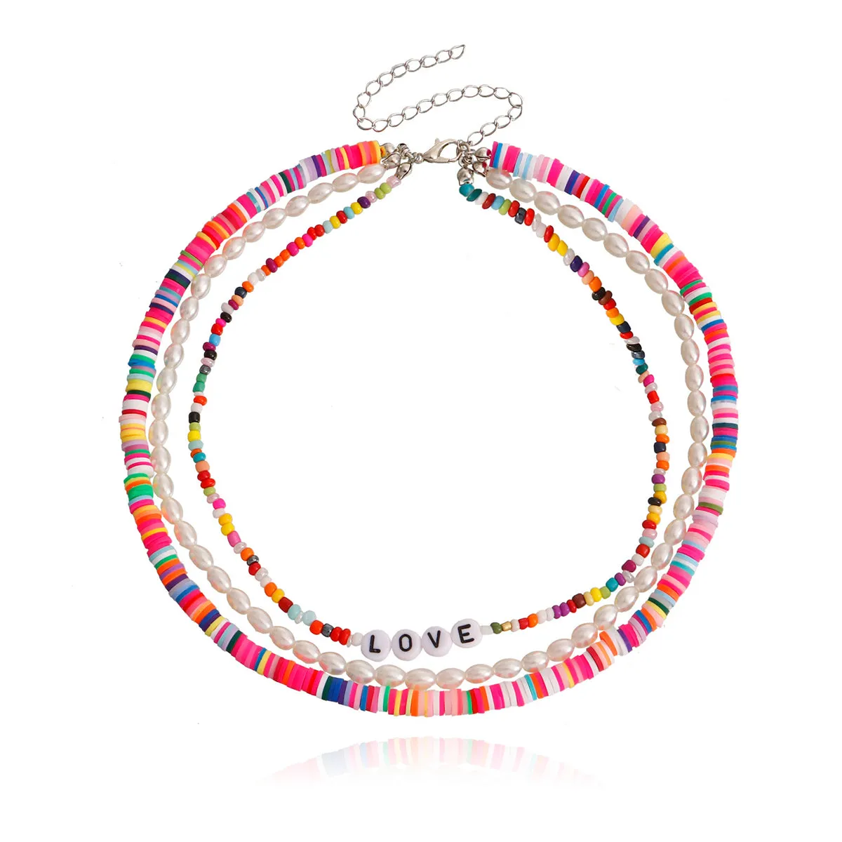 Howlite & Pearl 'Love' Layered Necklace