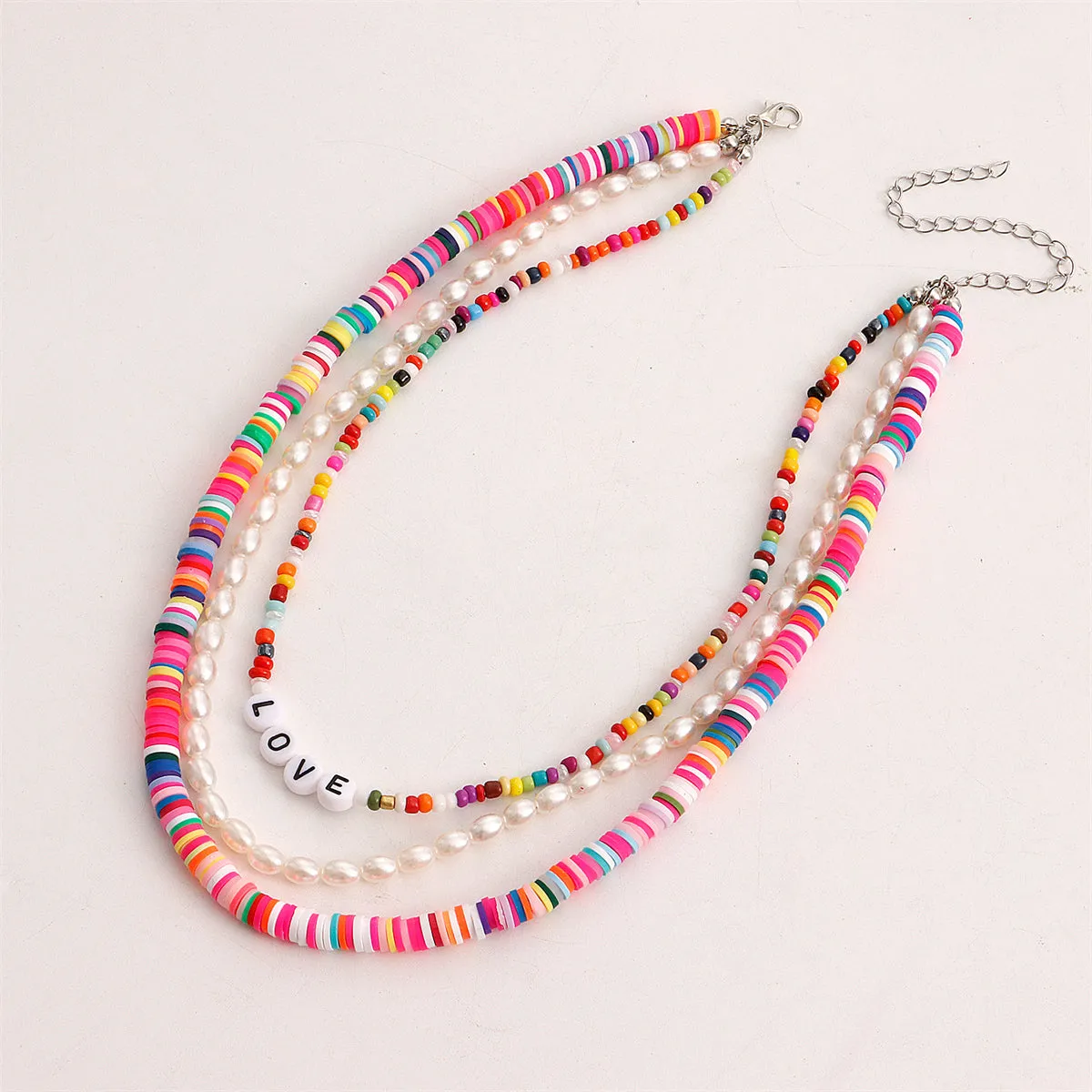 Howlite & Pearl 'Love' Layered Necklace