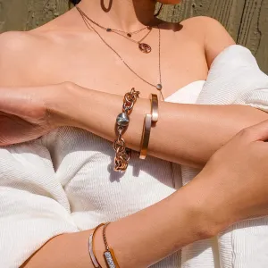 Hypoallergenic CZ Link Bracelet - Gold, Rose Gold, Silver