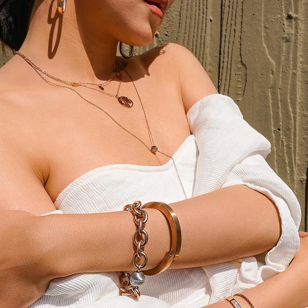 Hypoallergenic CZ Link Bracelet - Gold, Rose Gold, Silver