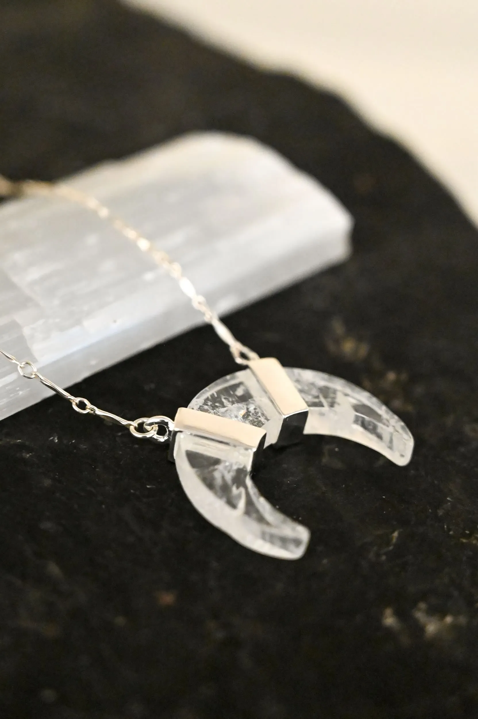 I Radiate Light Quartz Crescent Necklace