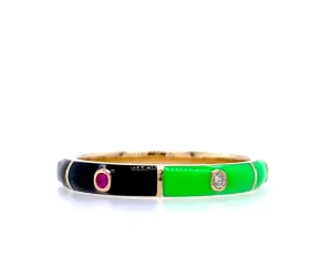 Icarus Enamel Black/Neon Green Two-In-One Ring