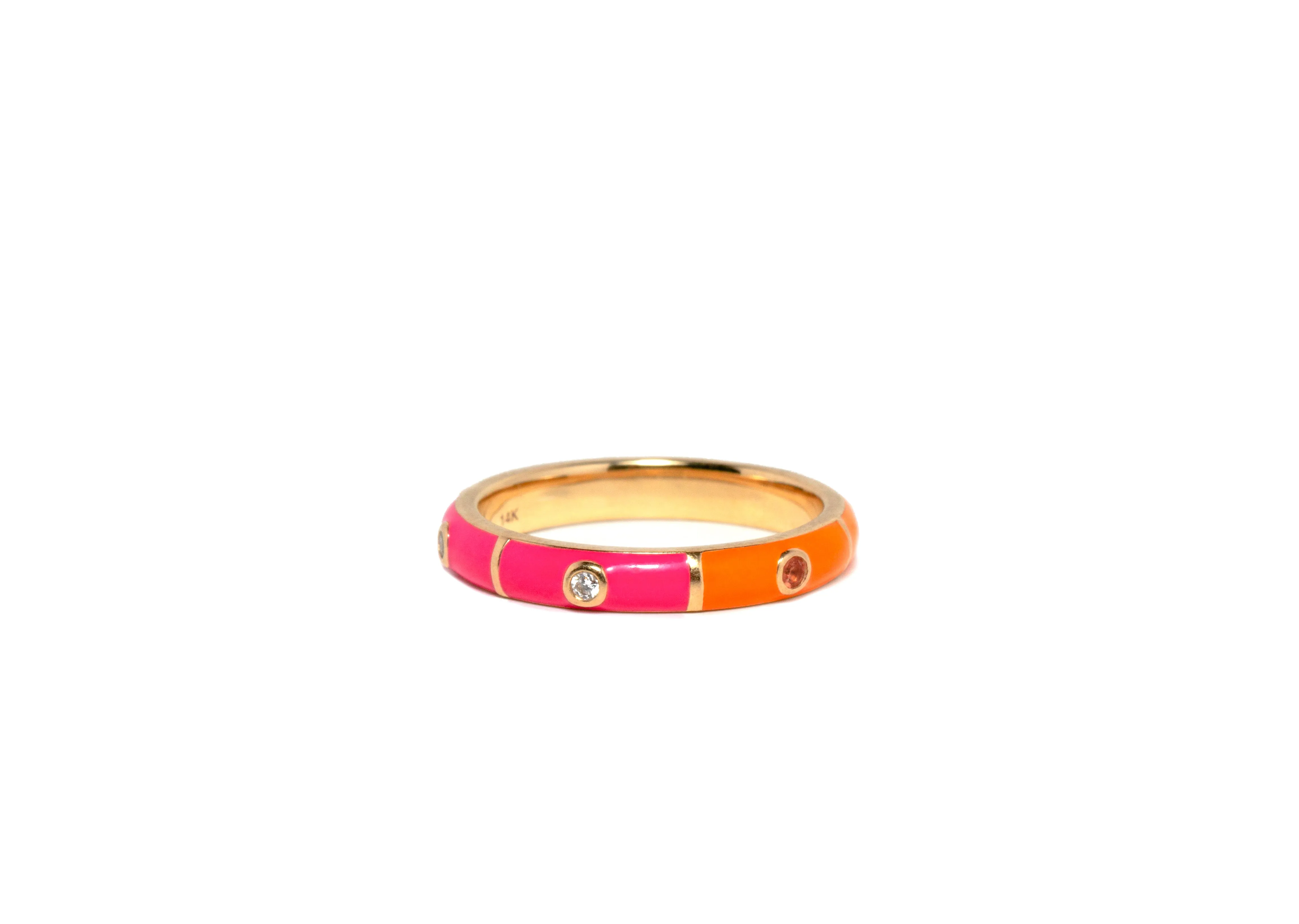 Icarus Enamel Fuchsia/Orange Two-In-One Ring