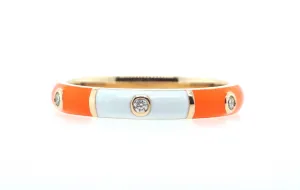 Icarus Enamel Orange/White Alternate Ring
