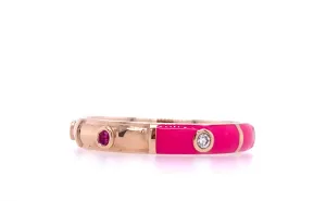 Icarus Fuchsia Enamel/Rose Gold Two-In-One Ring
