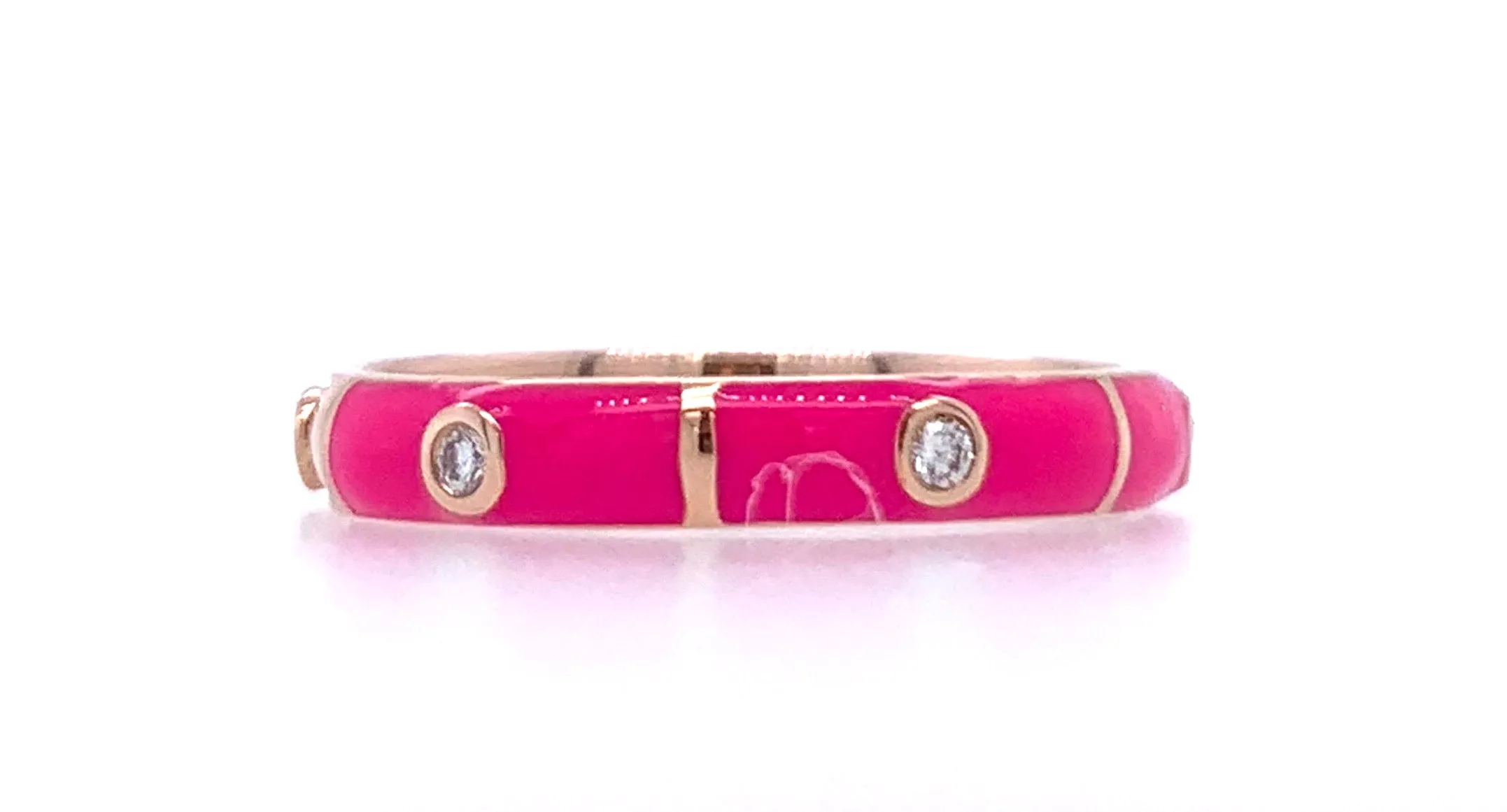 Icarus Fuchsia Enamel/Rose Gold Two-In-One Ring