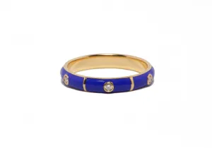 Icarus Royal Blue Enamel/Yellow Gold Two-In-One Ring