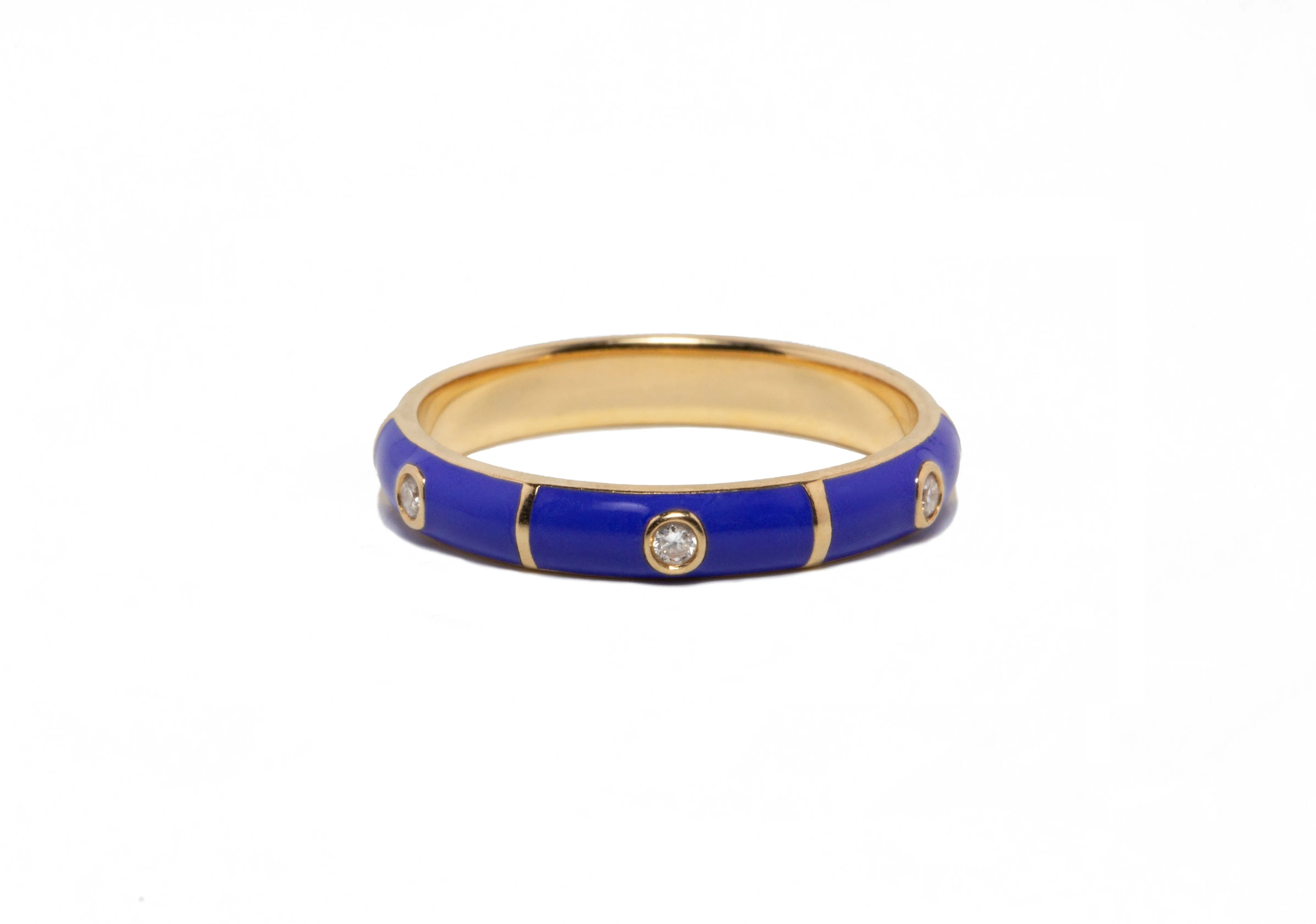 Icarus Royal Blue Enamel/Yellow Gold Two-In-One Ring