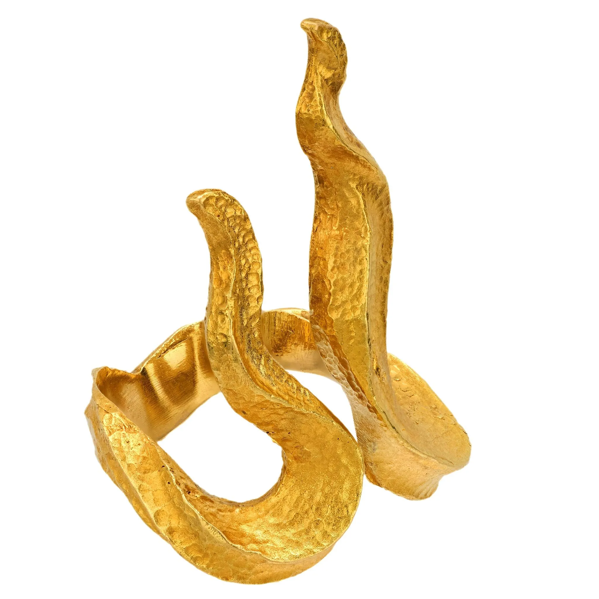 Ilias Lalaounis vintage 18k yellow gold hammered ring