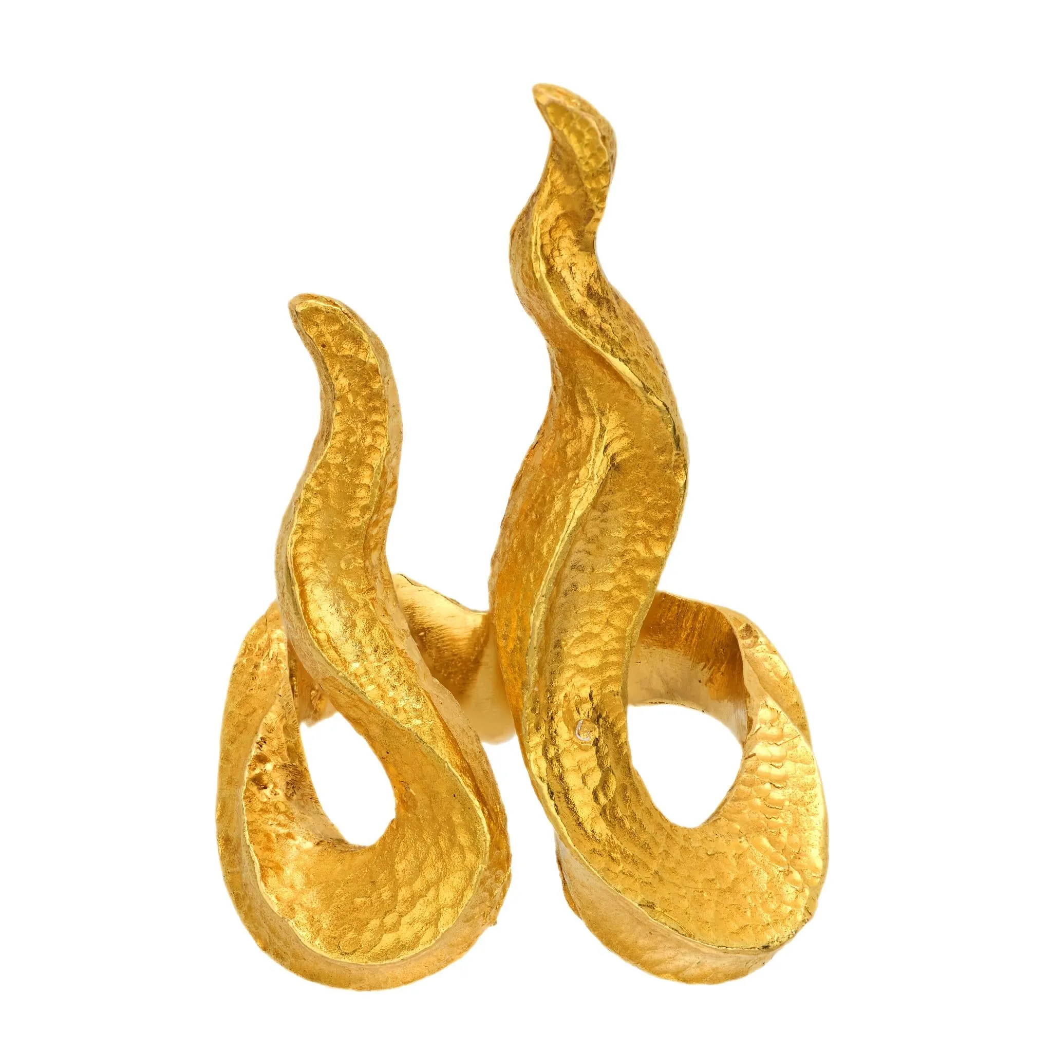 Ilias Lalaounis vintage 18k yellow gold hammered ring
