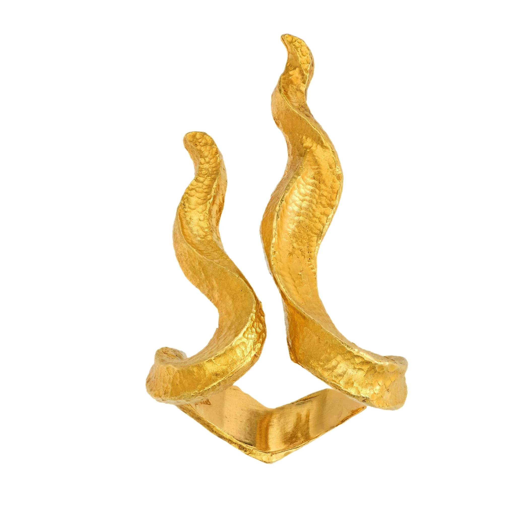 Ilias Lalaounis vintage 18k yellow gold hammered ring