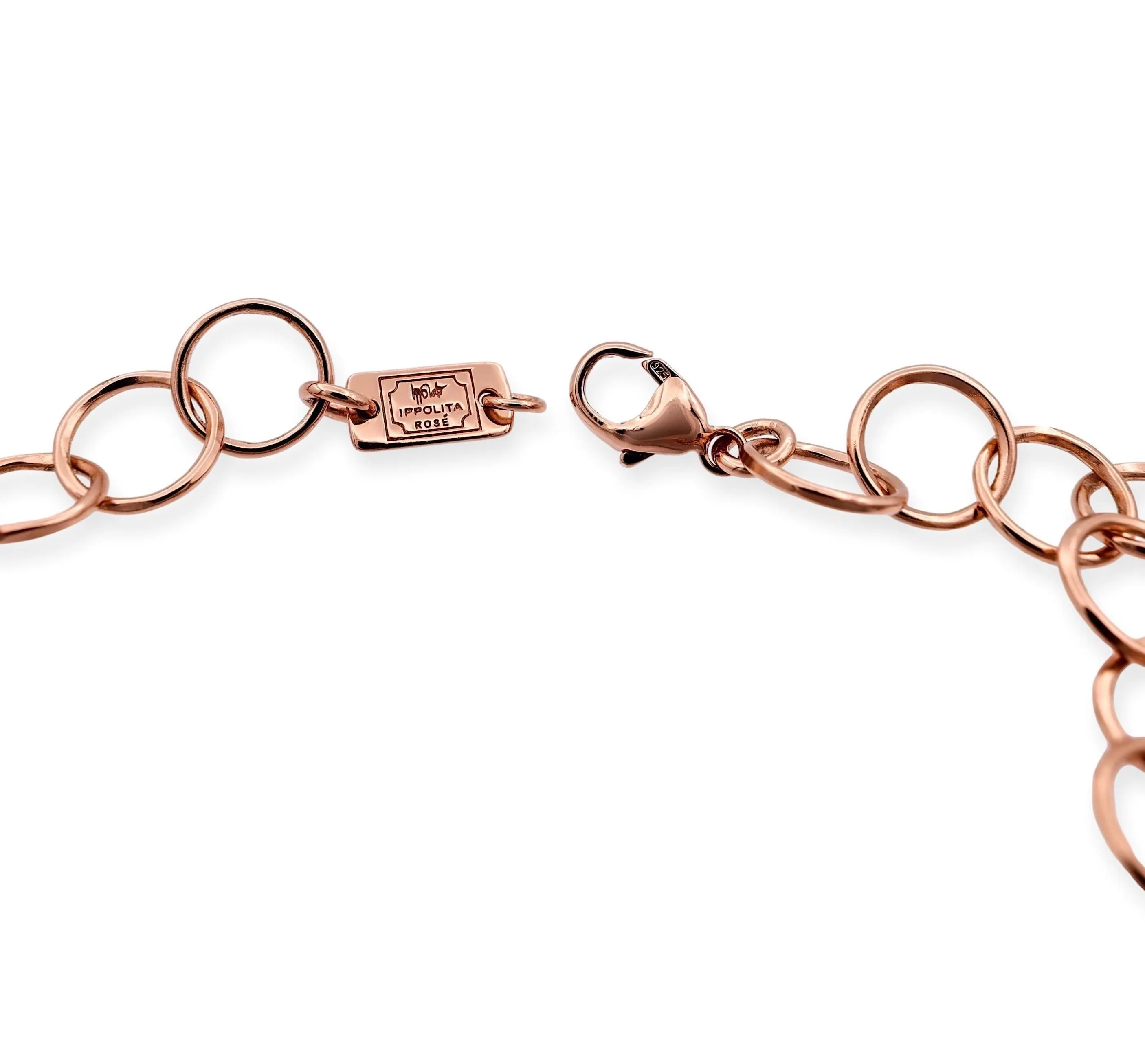 IPPOLITA Interlinked Circles Sterling Silver Rose Gold Vermeil Layer Necklace