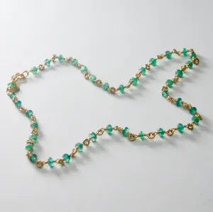 Isabella "Pia" Emerald Necklace in 20K Peach Gold- 20''