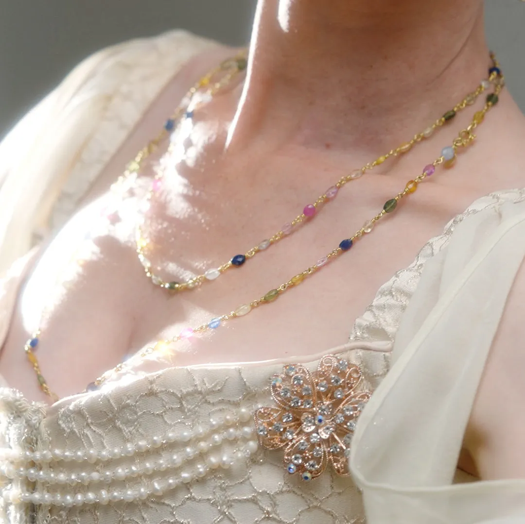 Isabella "Treasure Chest" Necklace in 20K Peach Gold- 26"