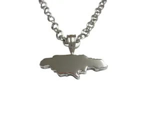 Jamaica Map Shape Pendant Necklace
