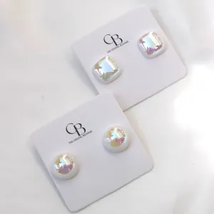 JEarrings trending big sized holographic pearl studs-CL