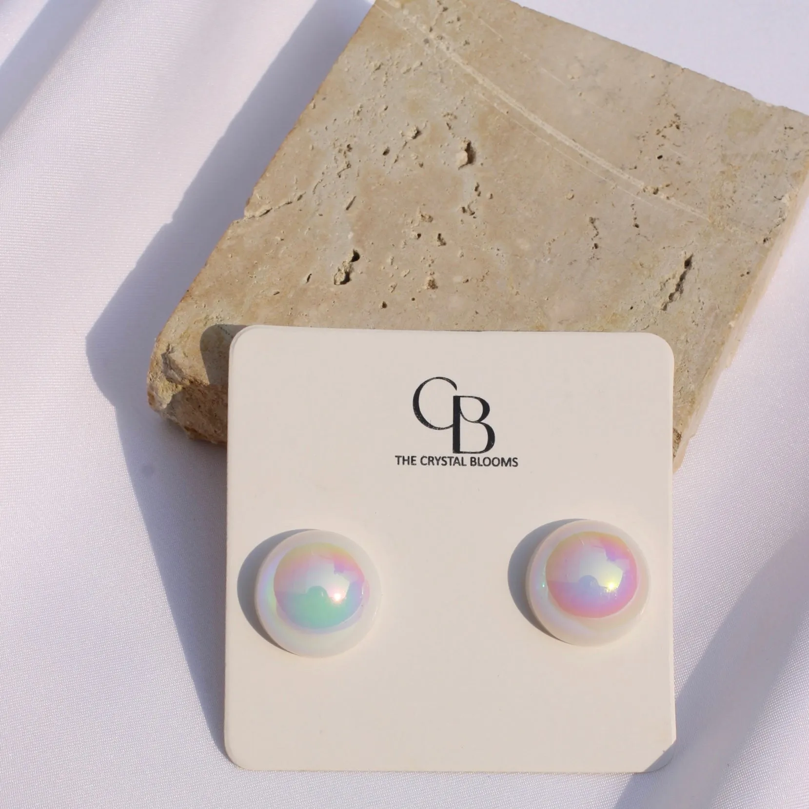 JEarrings trending big sized holographic pearl studs-CL