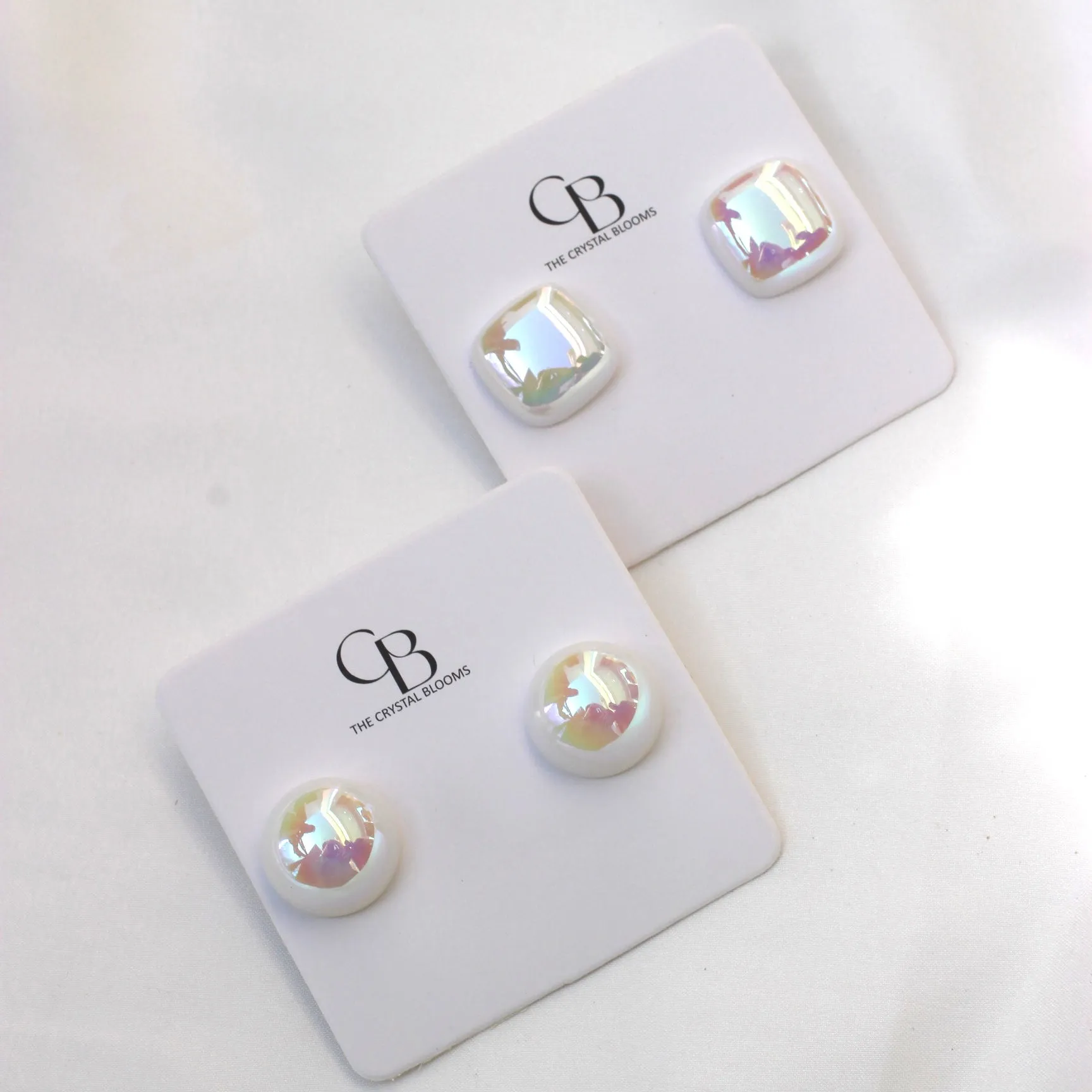 JEarrings trending big sized holographic pearl studs-CL