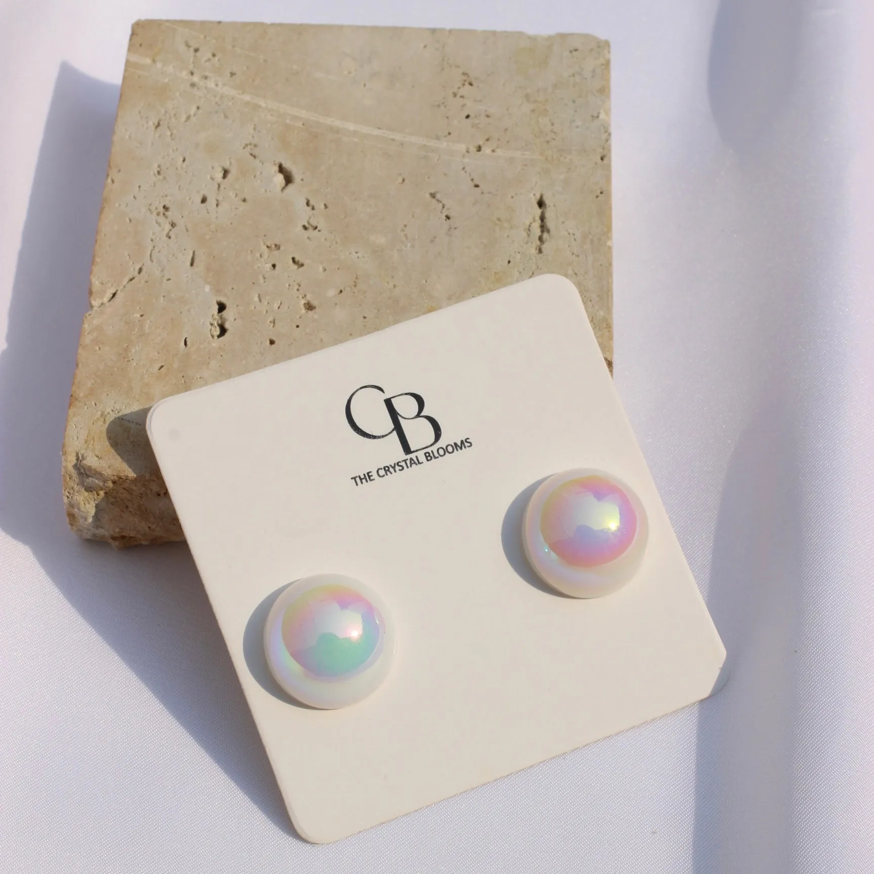 JEarrings trending big sized holographic pearl studs-CL