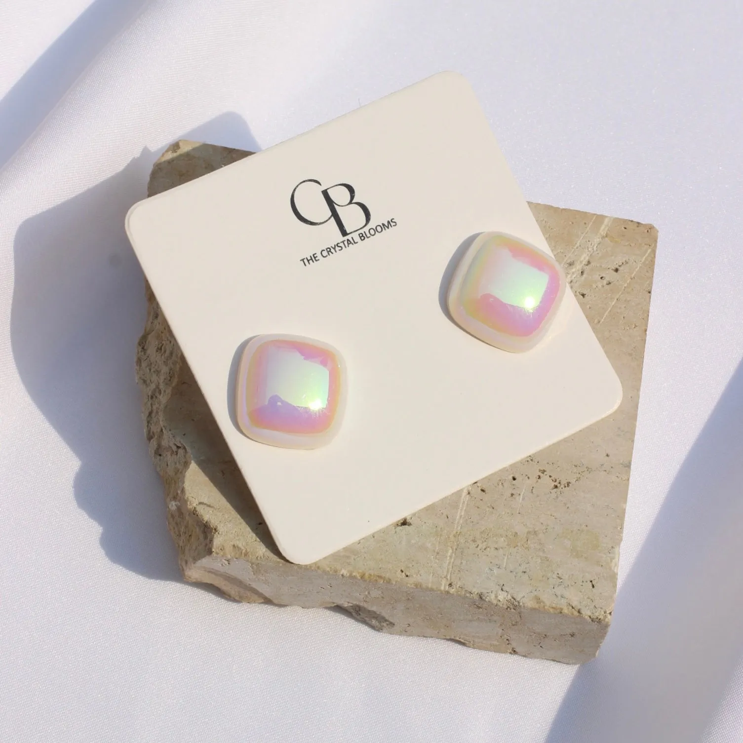 JEarrings trending big sized holographic pearl studs-CL