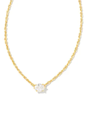 Kendra Scott Cailin Pendant Necklace - Gold & White CZ