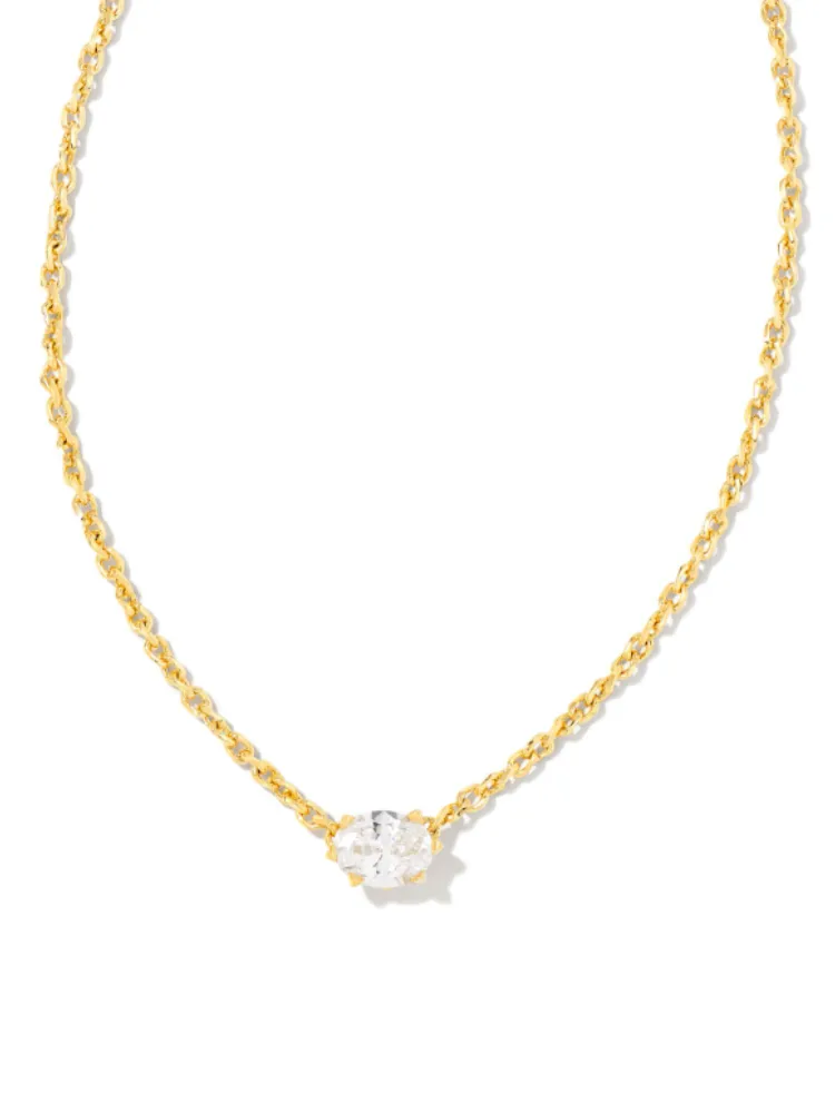 Kendra Scott Cailin Pendant Necklace - Gold & White CZ