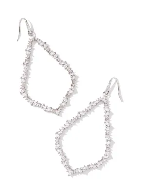 Kendra Scott Sophee Open Frame Earring - Silver & White Crystal