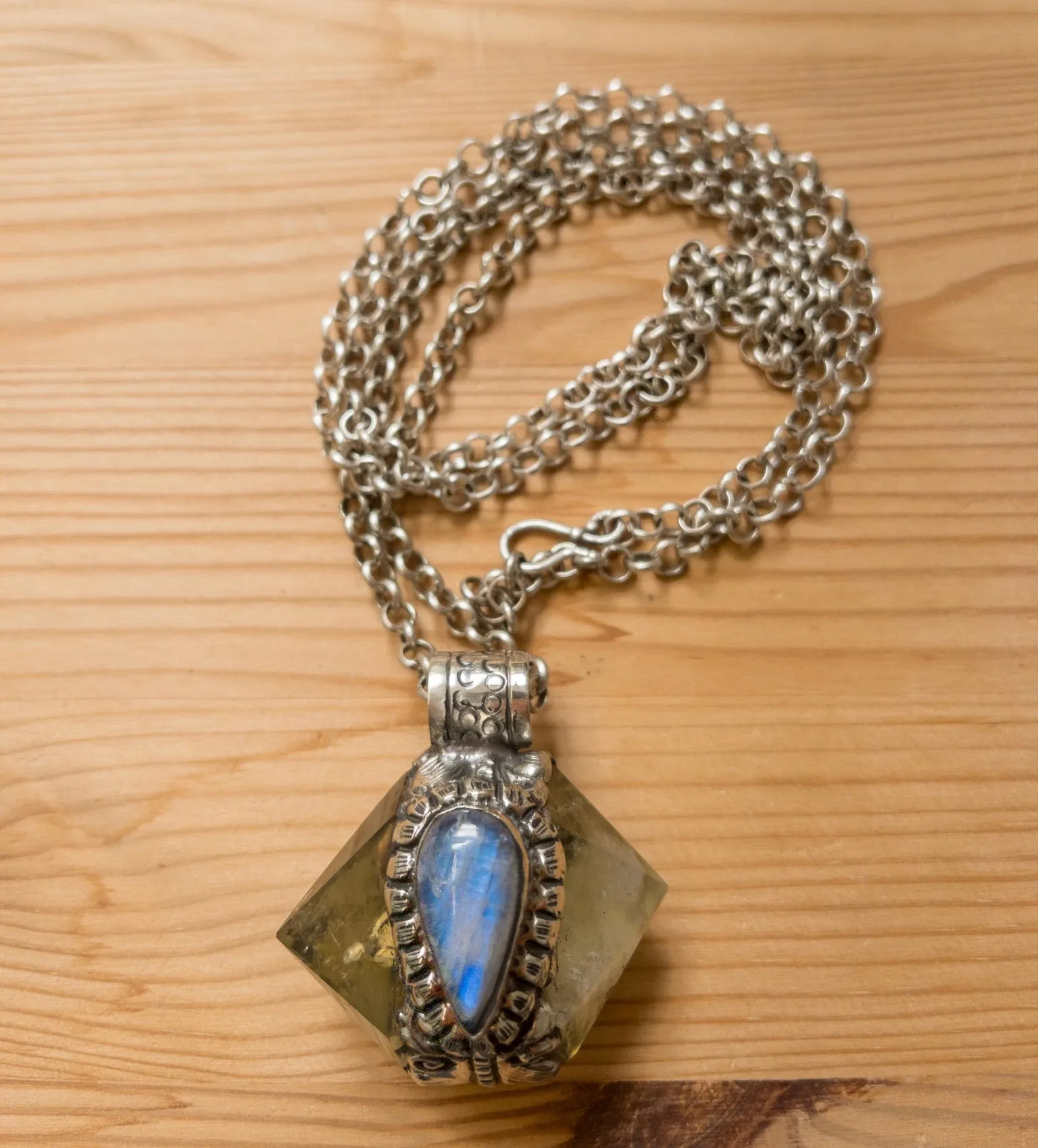 Ko Tao Citrine Necklace with Moonstone