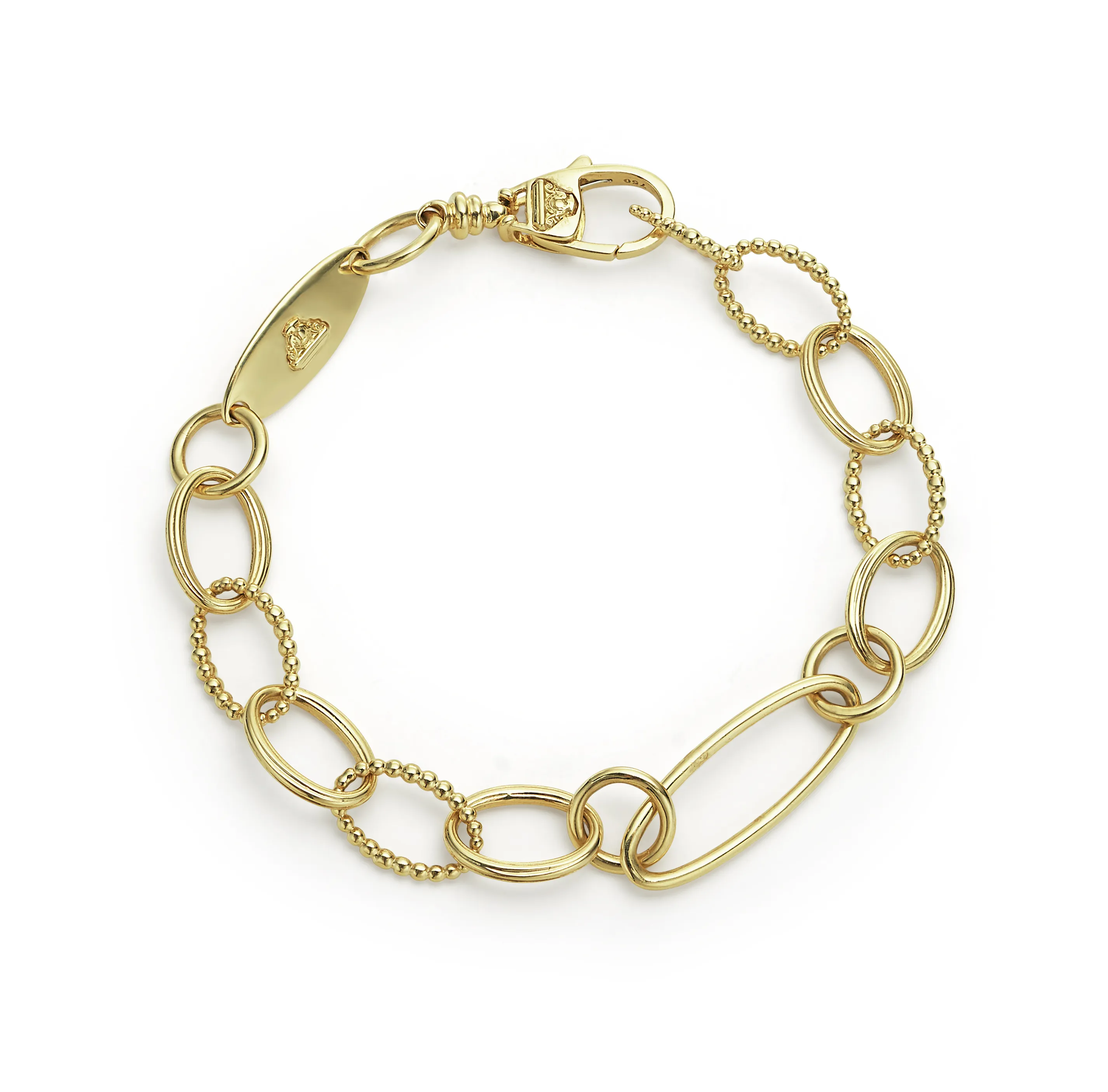 LAGOS Signature Caviar 18K Gold Oval Link Bracelet