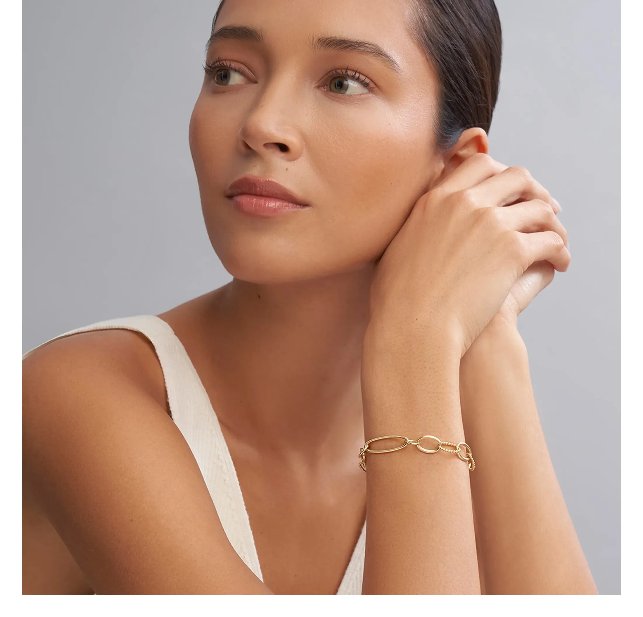 LAGOS Signature Caviar 18K Gold Oval Link Bracelet
