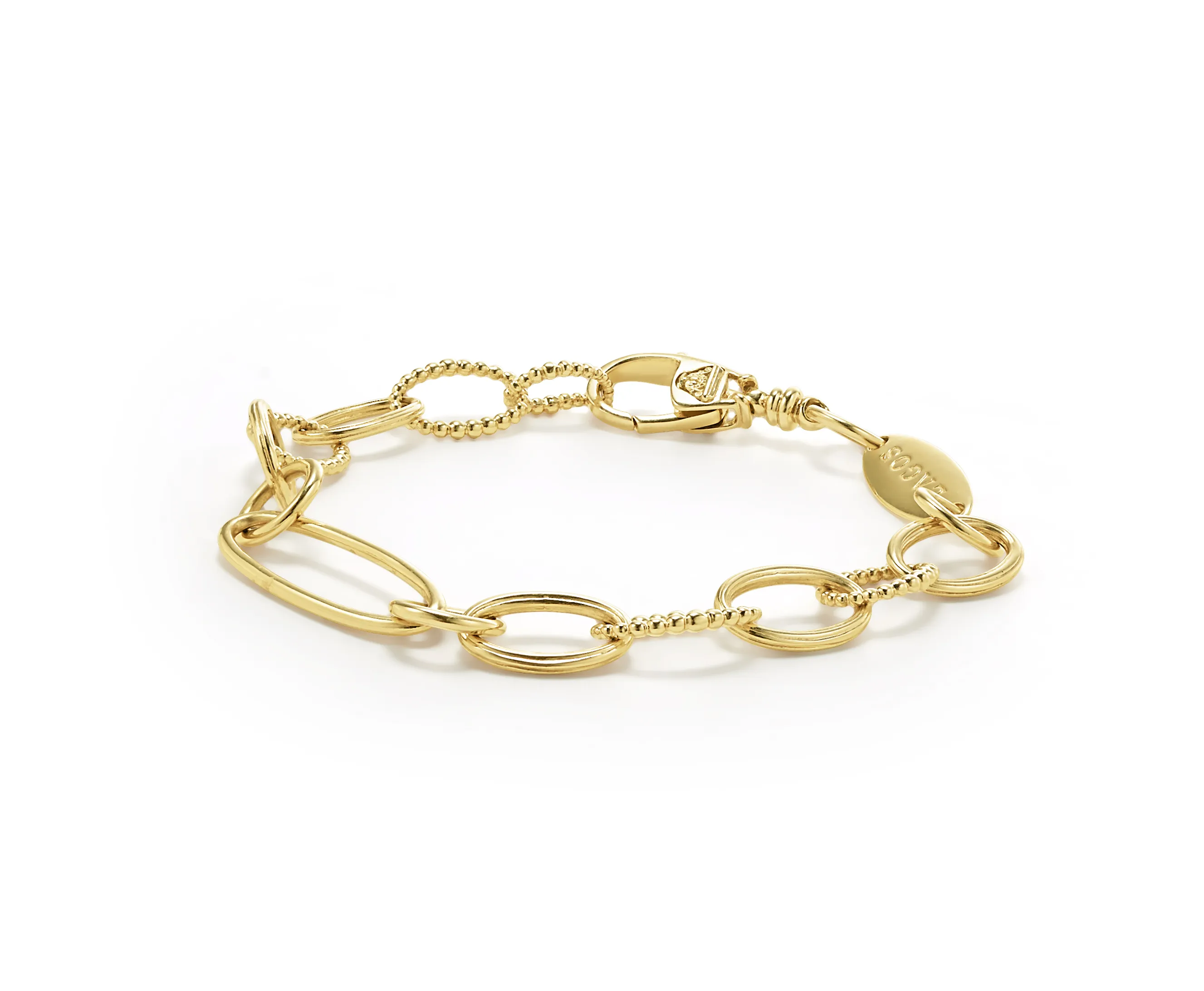 LAGOS Signature Caviar 18K Gold Oval Link Bracelet