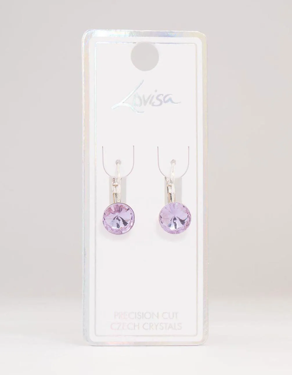 Large Purple Continental Bohemia Czech Crystal Drop Earrings