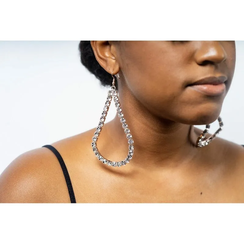 Lauryn Rhinestone Teardrop Earrings (2 Colors)