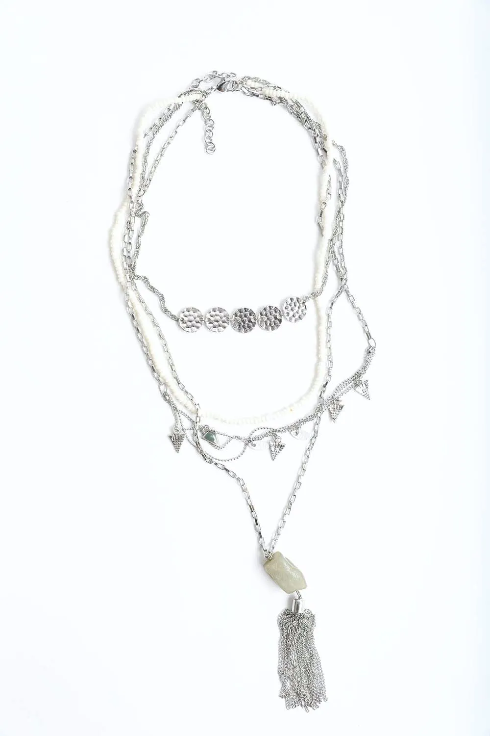 Layered Chain Jade Necklaces.