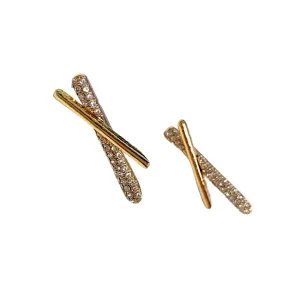LBLOX Crystal Cross Bar Earrings