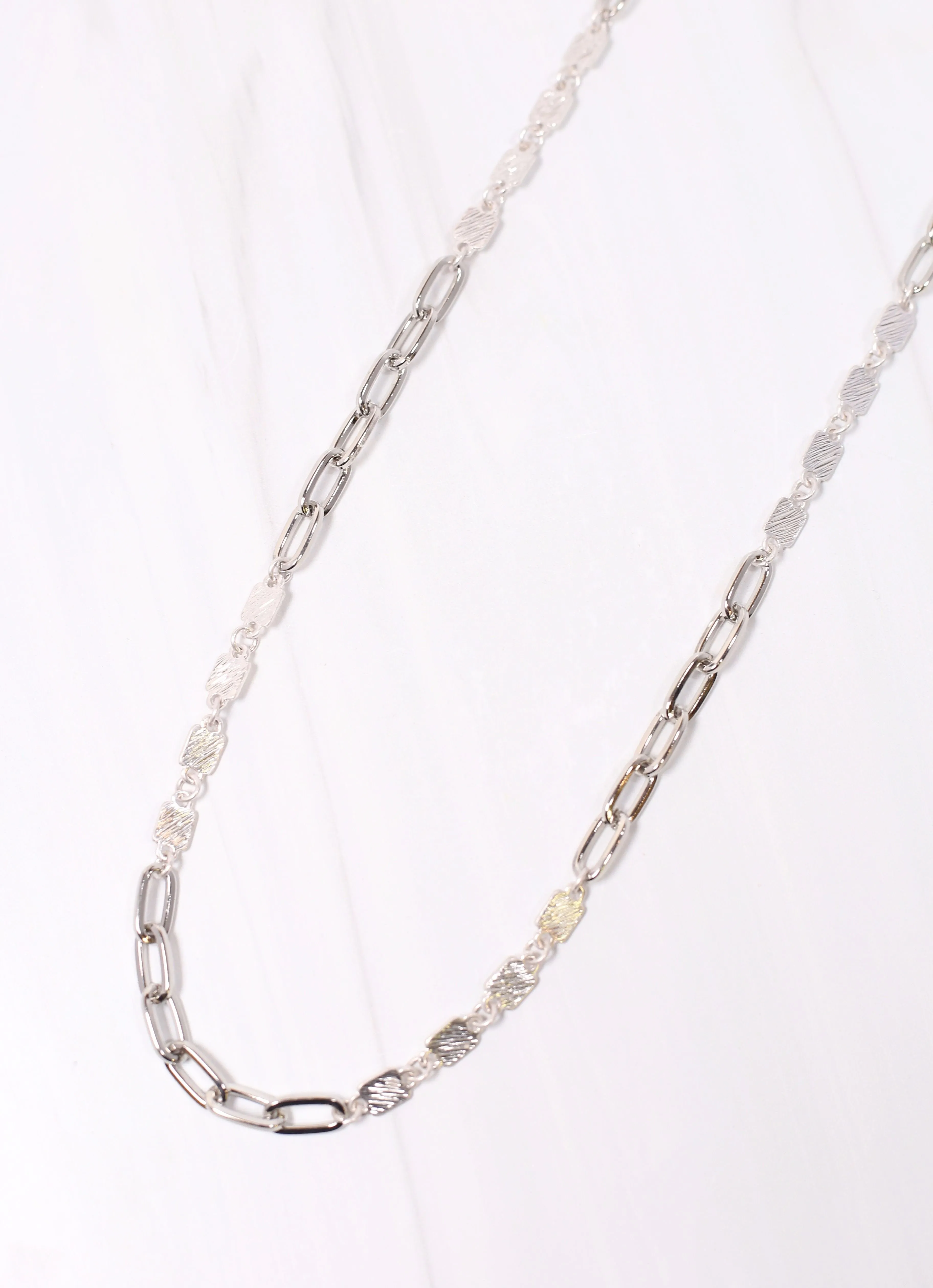 Lena Link Long Necklace SILVER