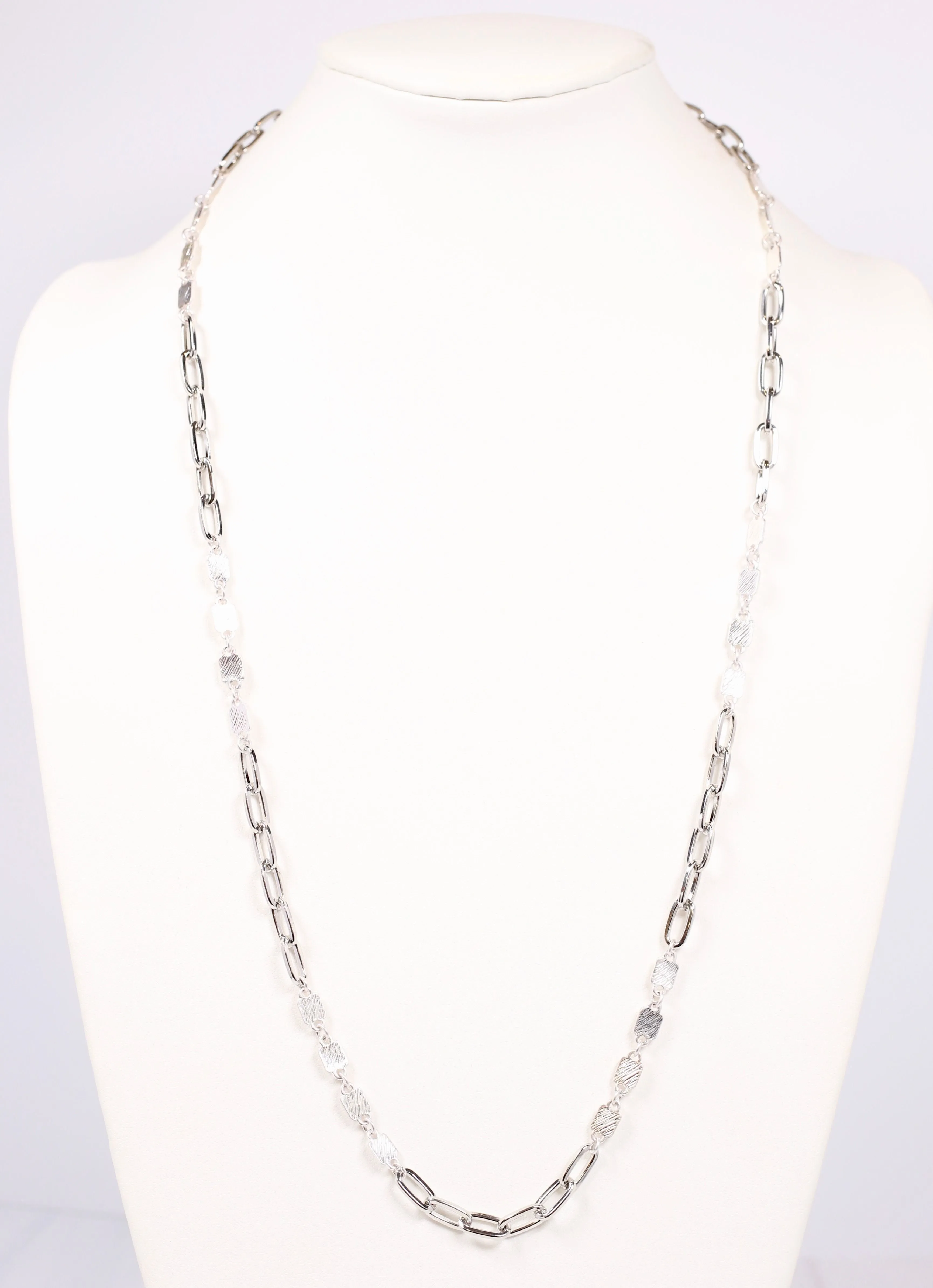 Lena Link Long Necklace SILVER