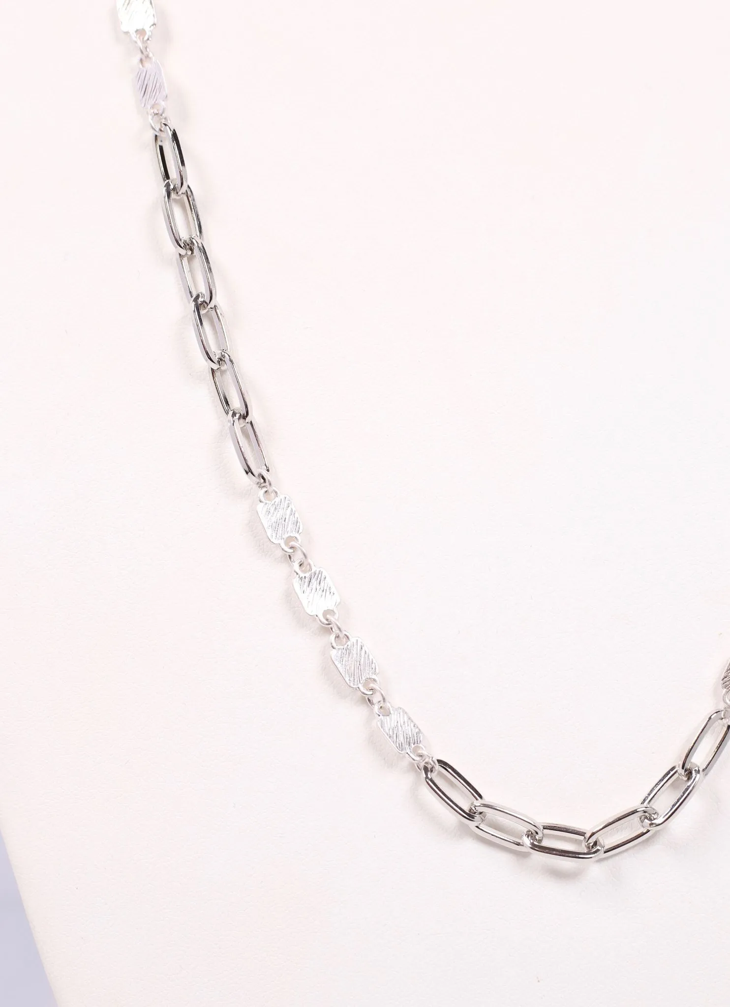 Lena Link Long Necklace SILVER
