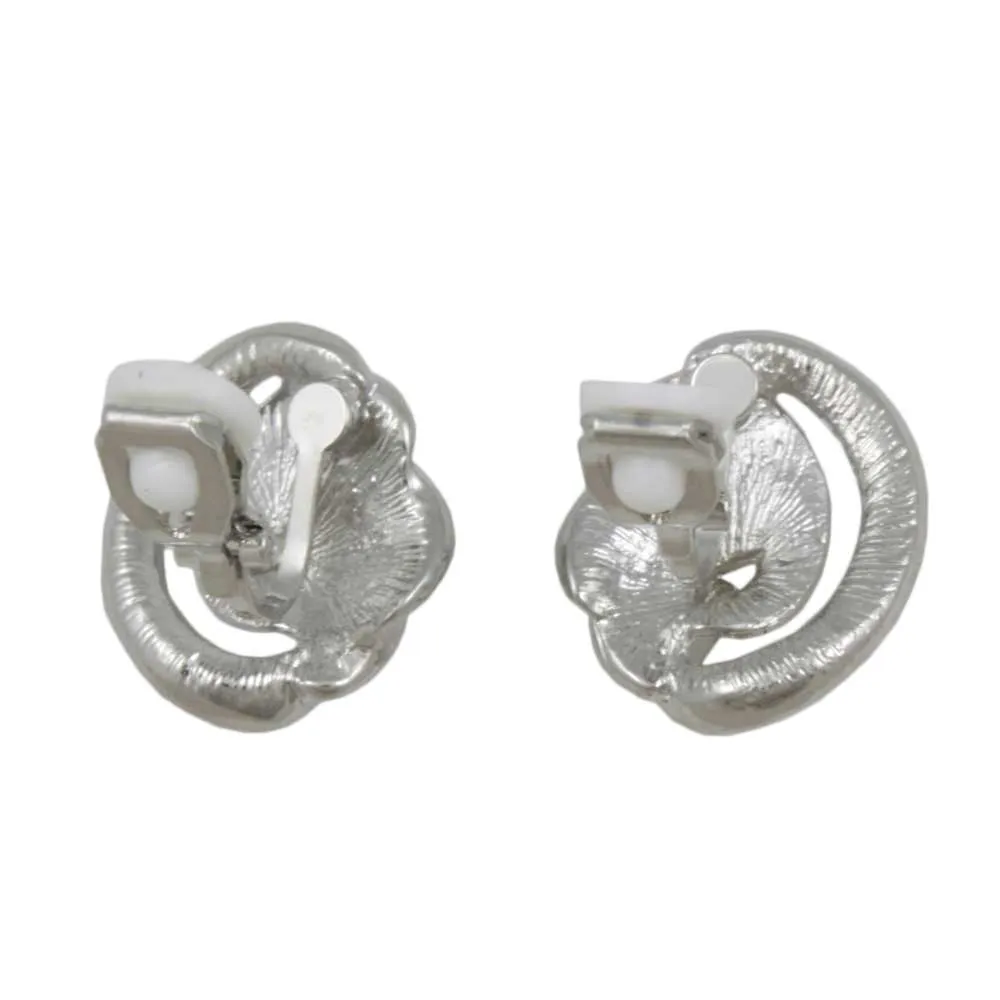 Light and Dark Purple Crystal Waves Clip On Earring - REC139C