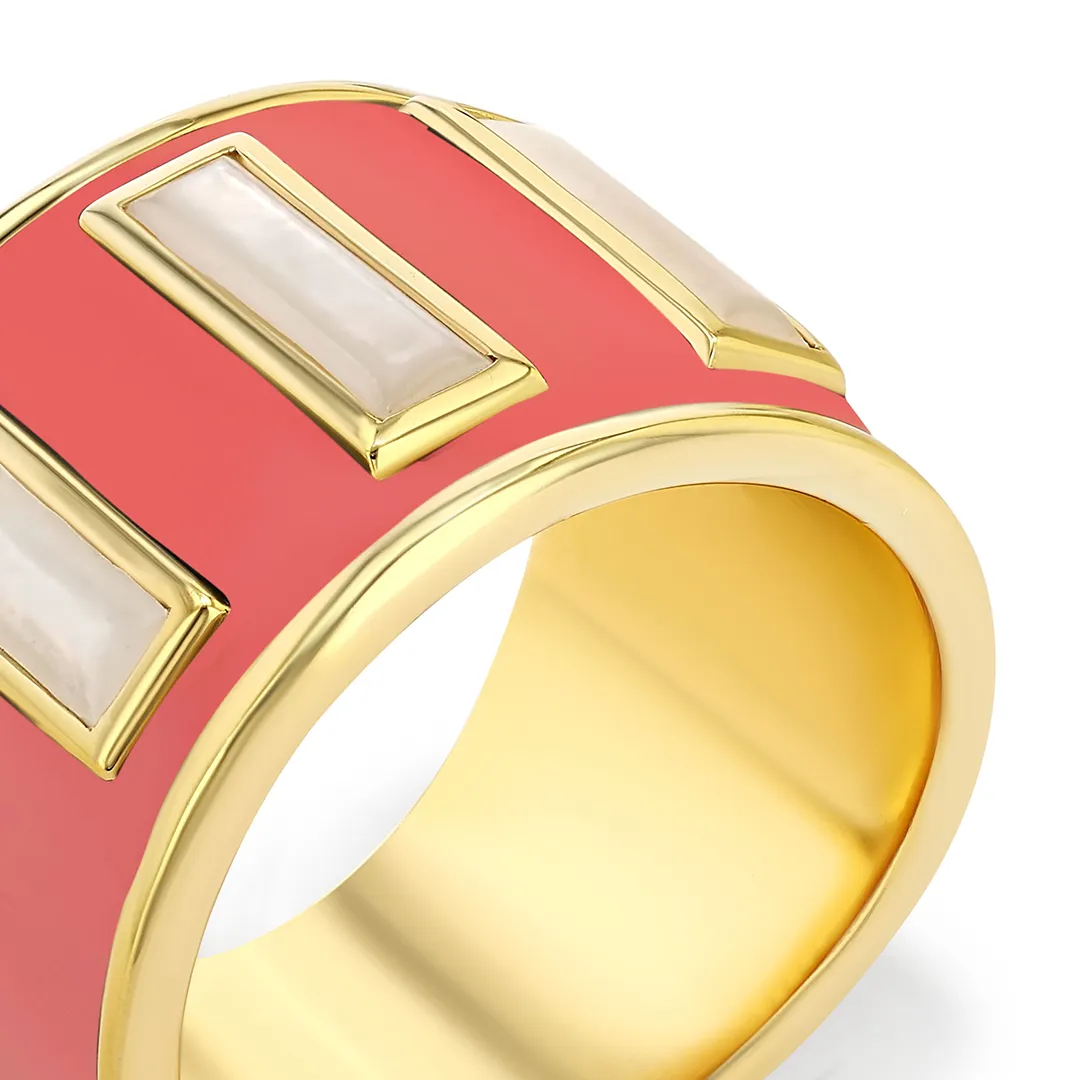 Limited Edition Gigi Enamel Ring / Burnt Coral