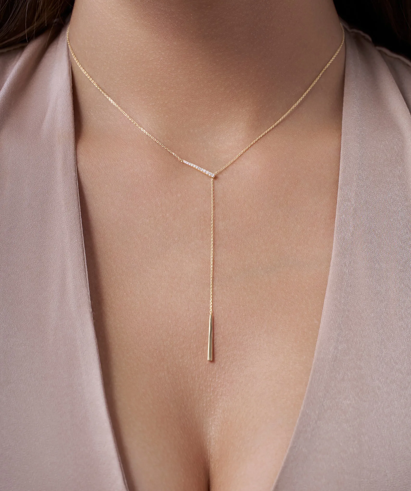 Linear Elegance 14K Gold Necklace