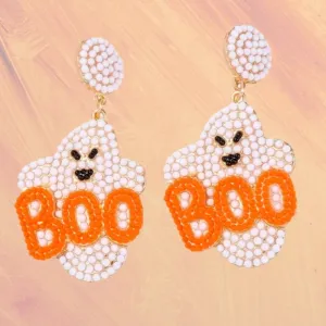 Little Boo Ghost Rhinestone Earrings