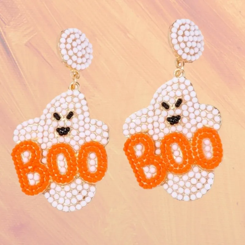 Little Boo Ghost Rhinestone Earrings