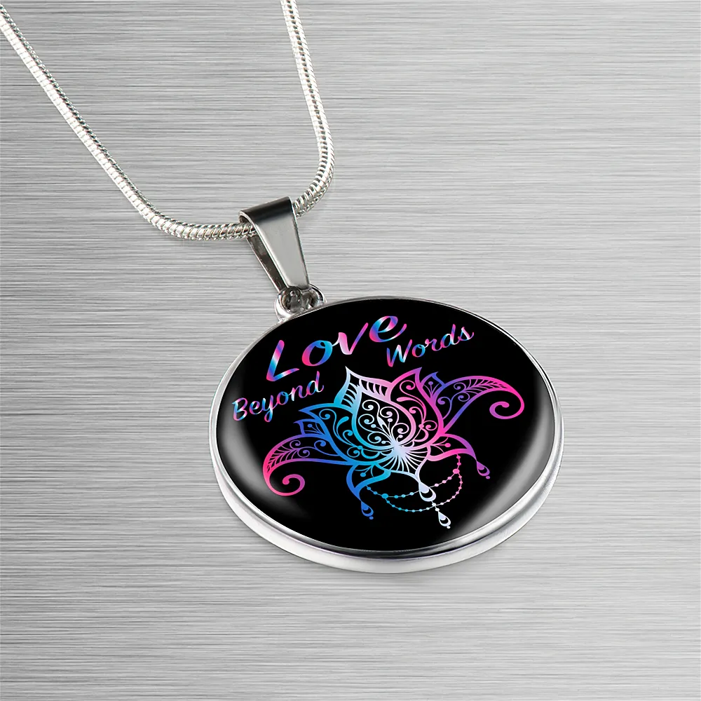 Love Beyond Words Luxury Spirit Necklace w/ Circle Charm