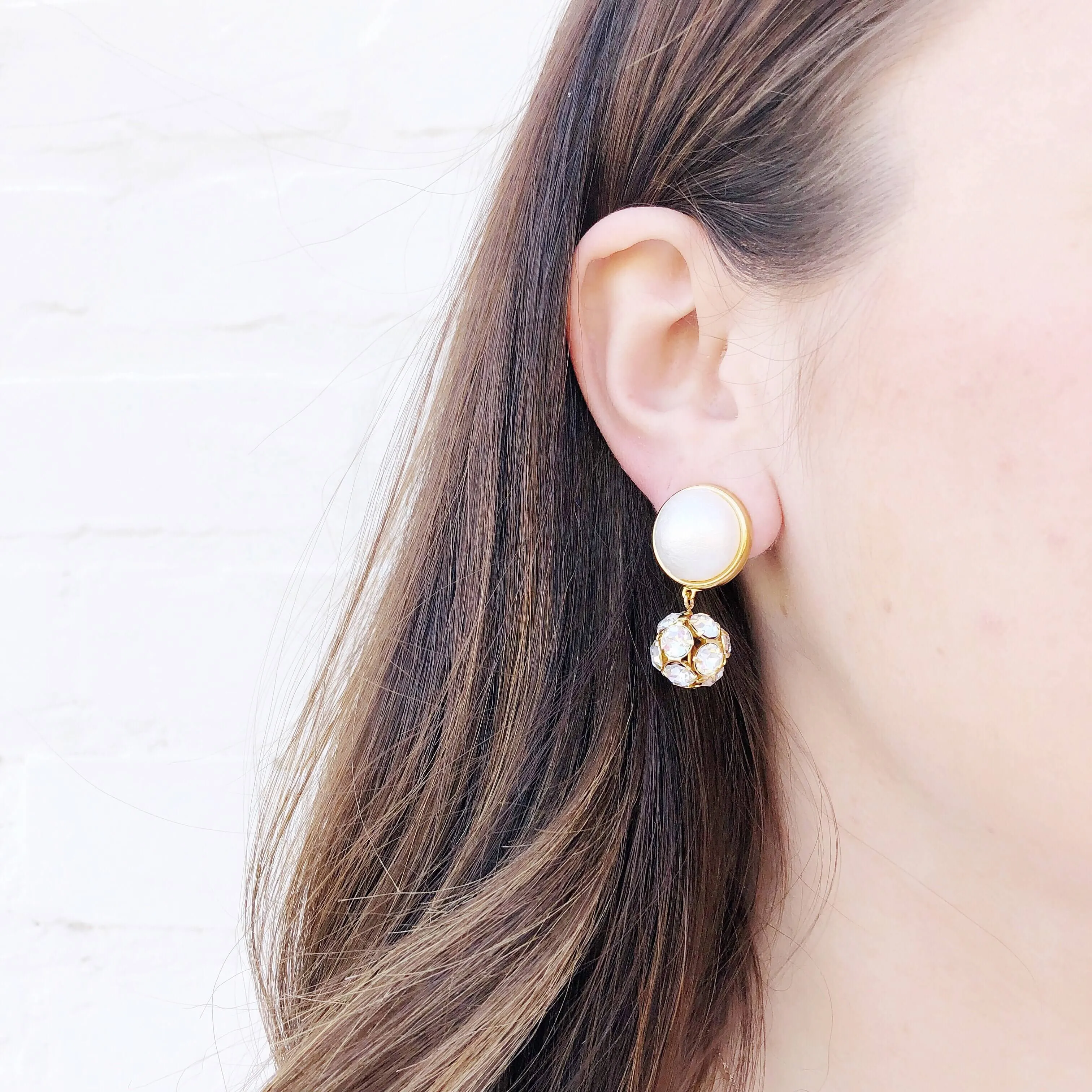 Luna Rhinestone Single Drop Earrings