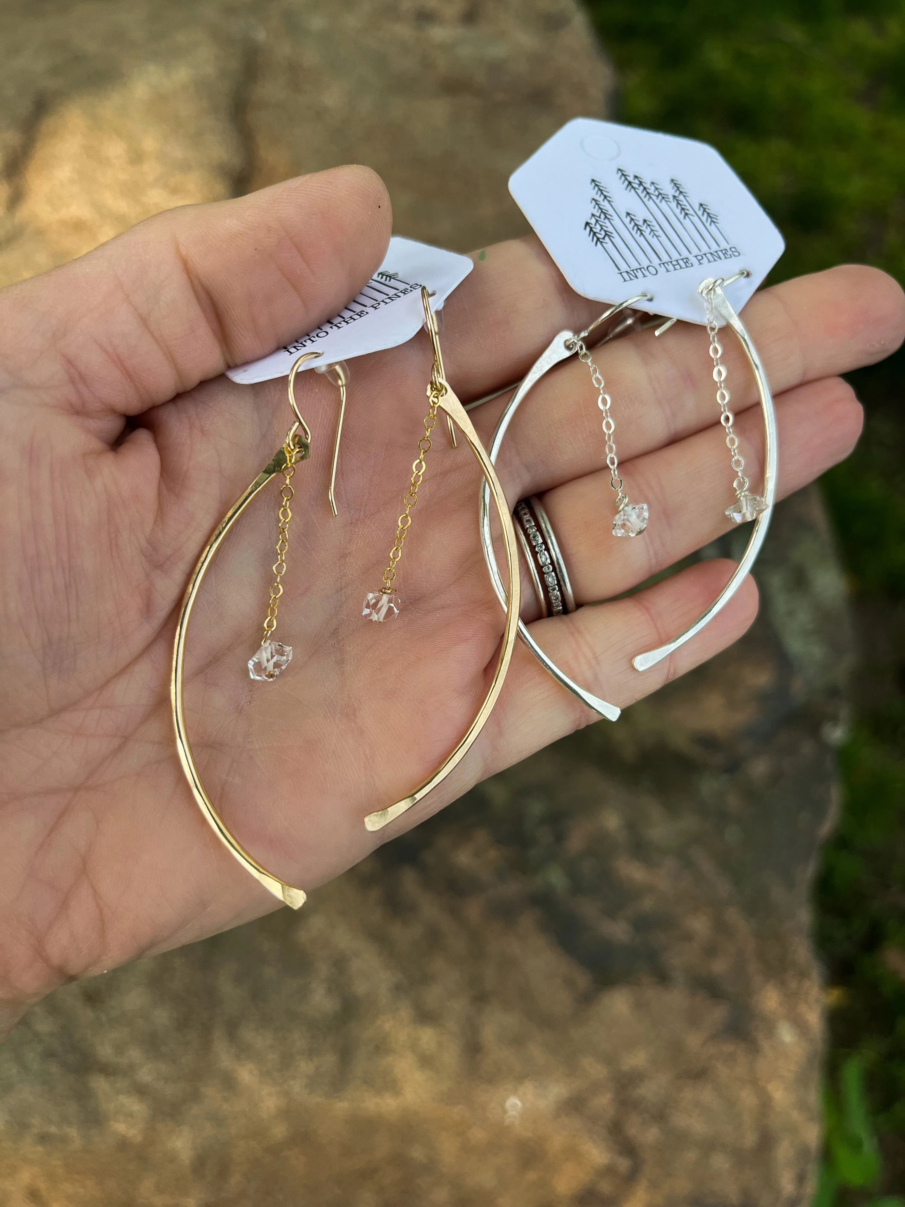 Lunar Herkimer Earrings