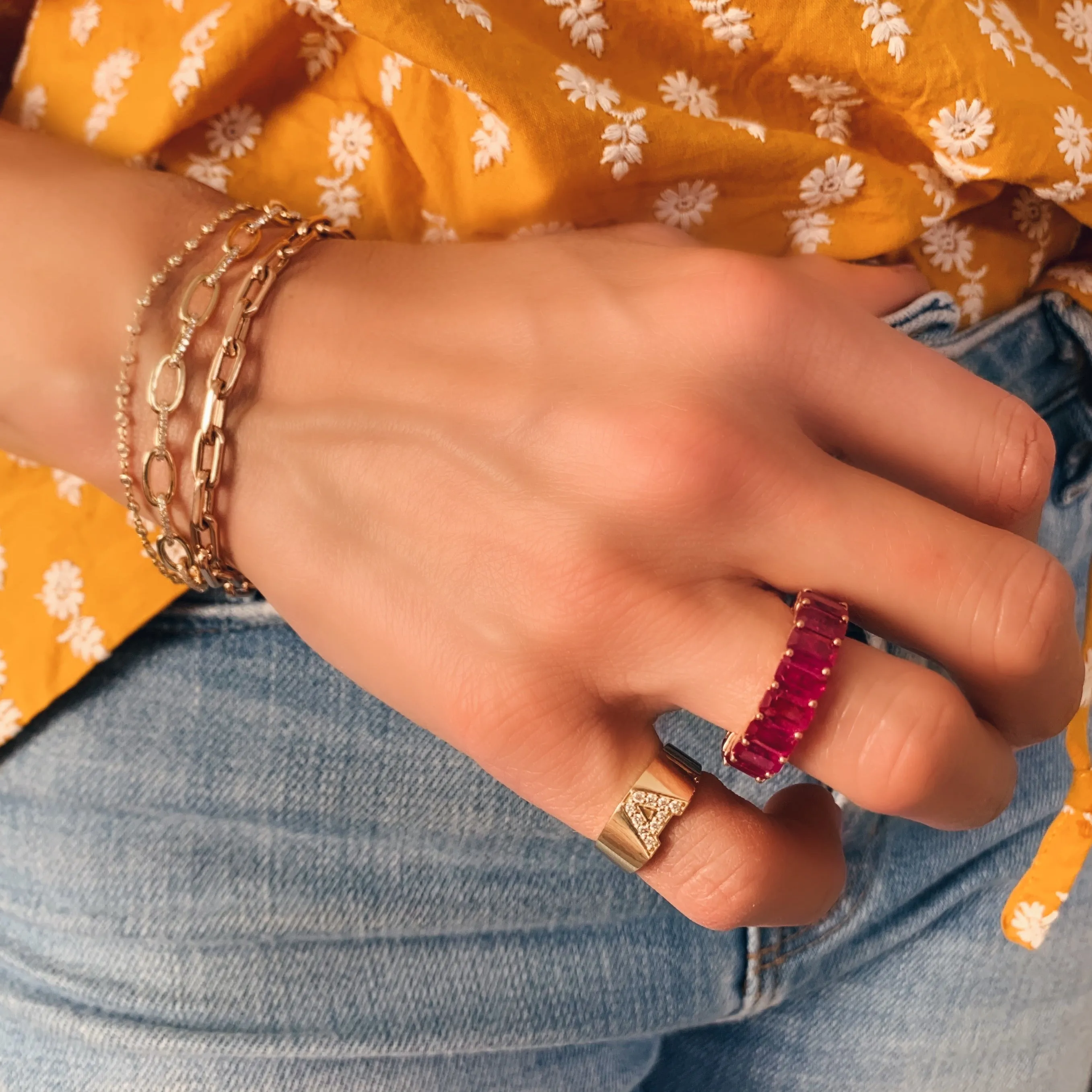 Luxe Link Drawn Gold Cable Chain Bracelet