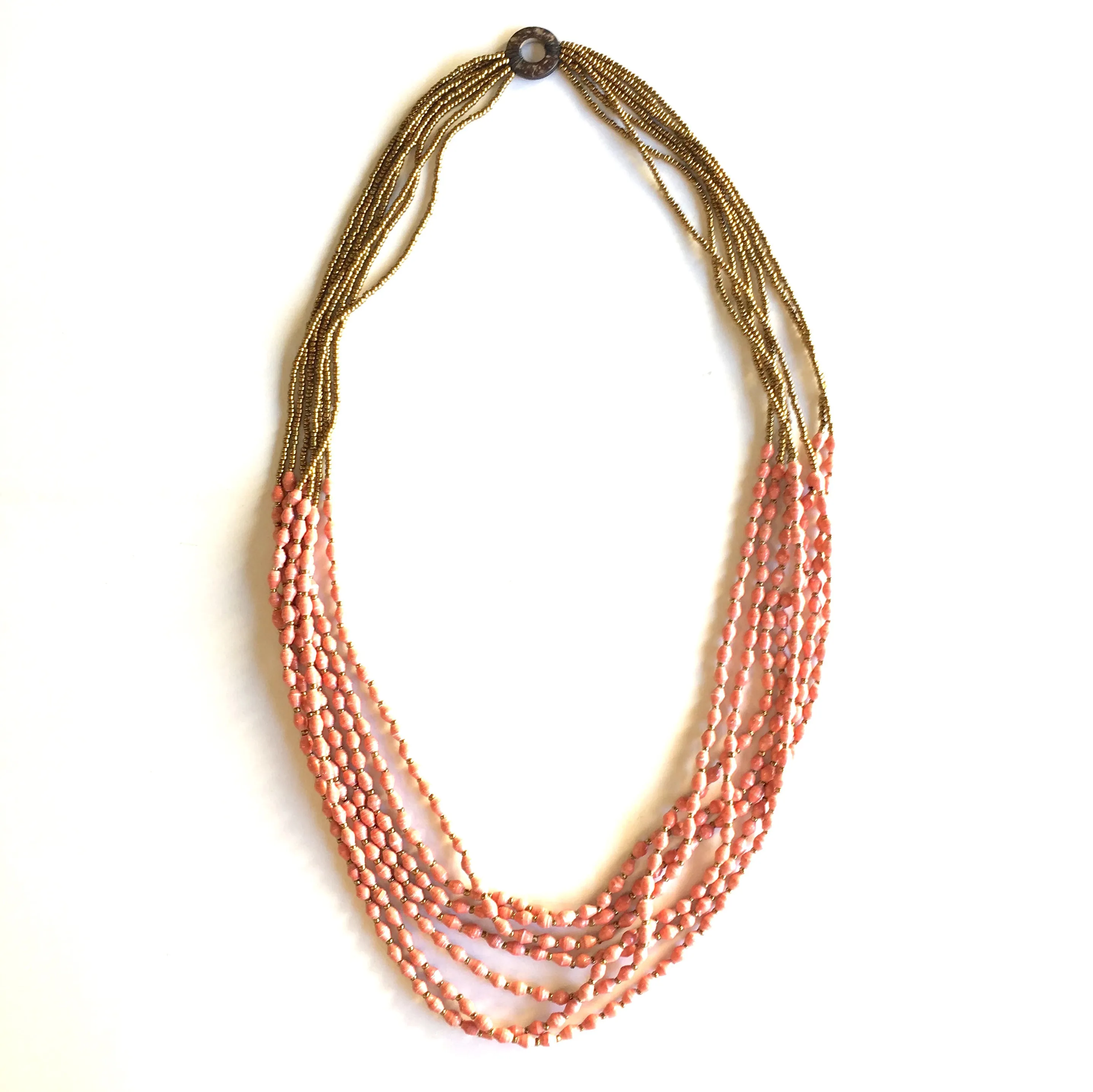 Maasai Seven Strand Recycled Paper Bead Necklace