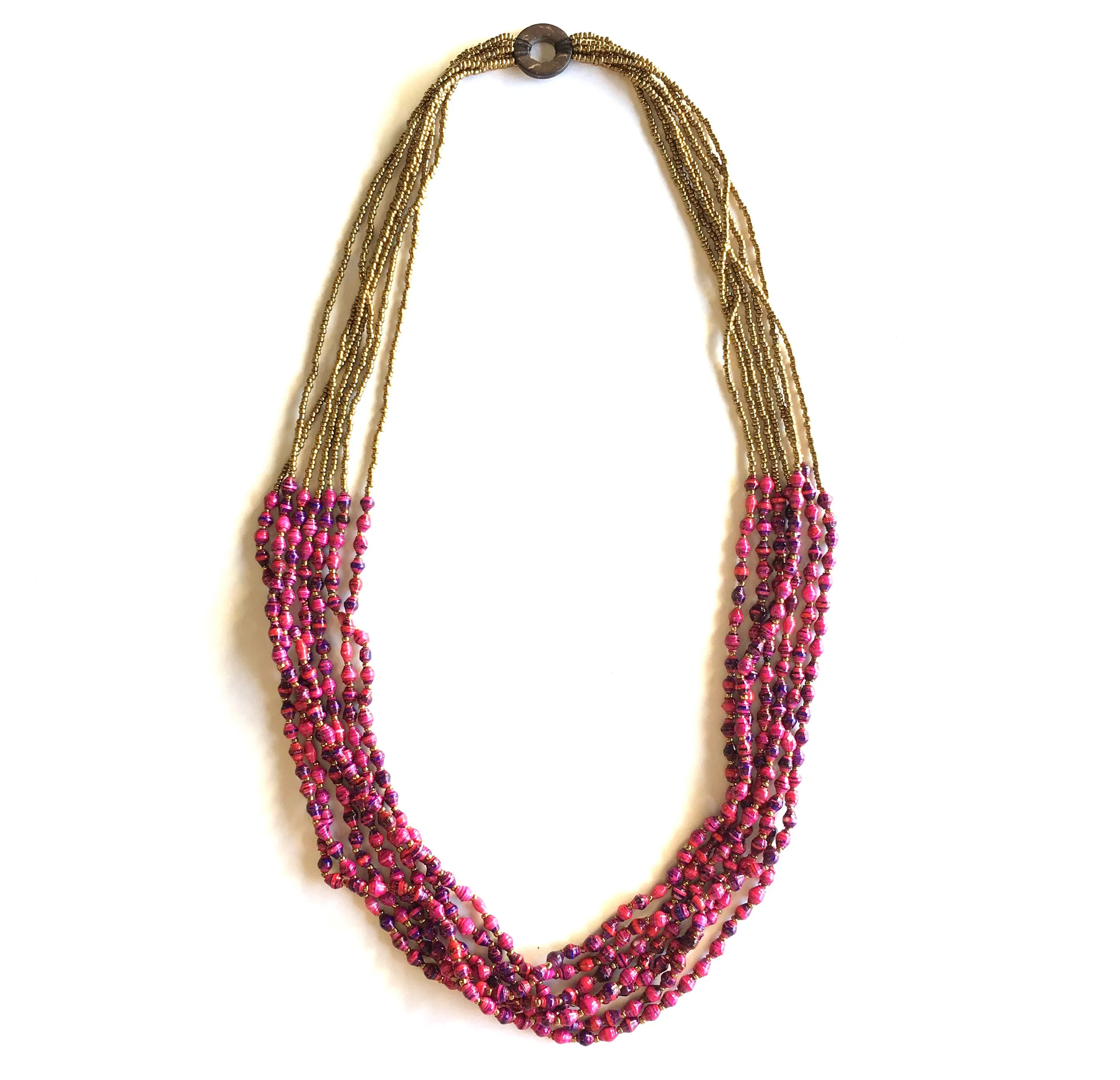 Maasai Seven Strand Recycled Paper Bead Necklace